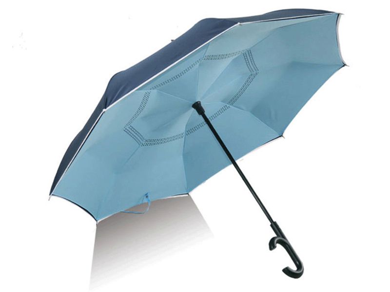 Double Fabric Windproof Upside Down Inverted Reverse Umbrella