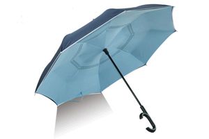 Double Fabric Windproof Upside Down Inverted Reverse Umbrella